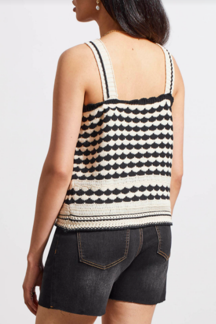 Wide Strap Crochet Scalloped Cami