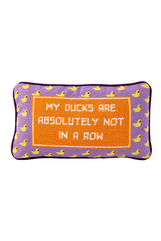 Ducks In a Row Needlepoint Pillow