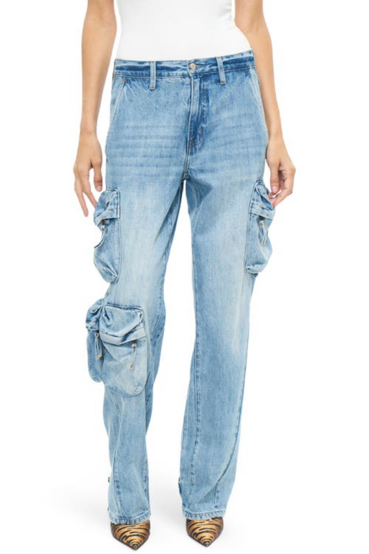 Pistola Bobbie Utilitiy Ankle Cargo Jeans- Varsity Wash
