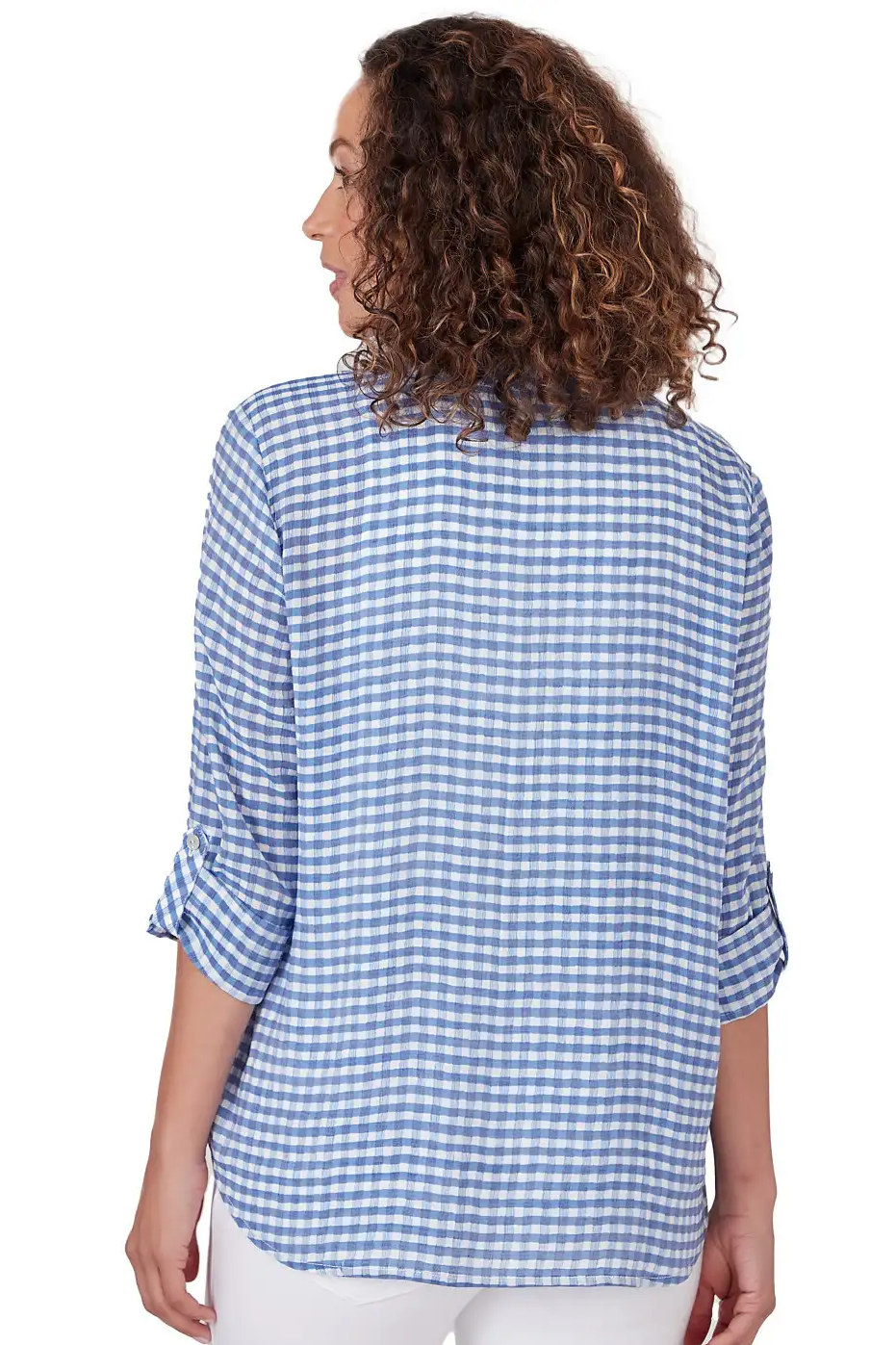 Gingham Silky Slub Top