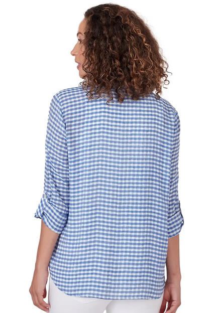Gingham Silky Slub Top
