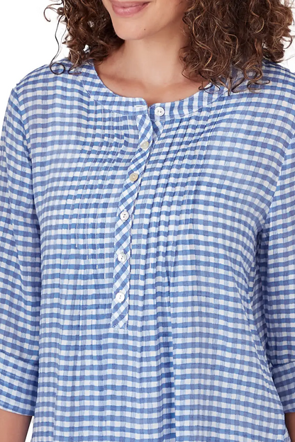 Gingham Silky Slub Top