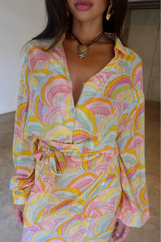 L/S Met Det Button Top