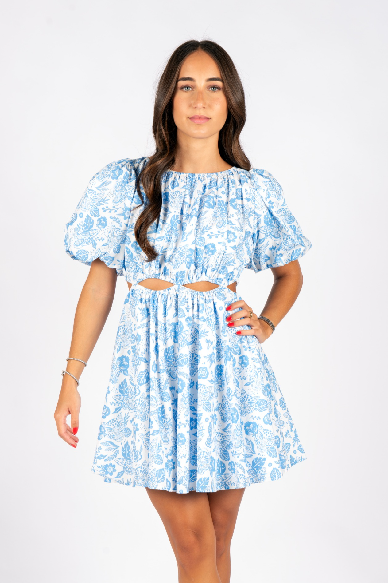 Cutout Poplin Mini Dress