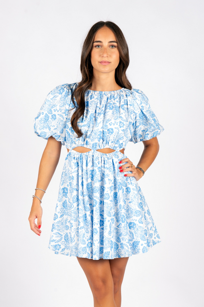 Cutout Poplin Mini Dress