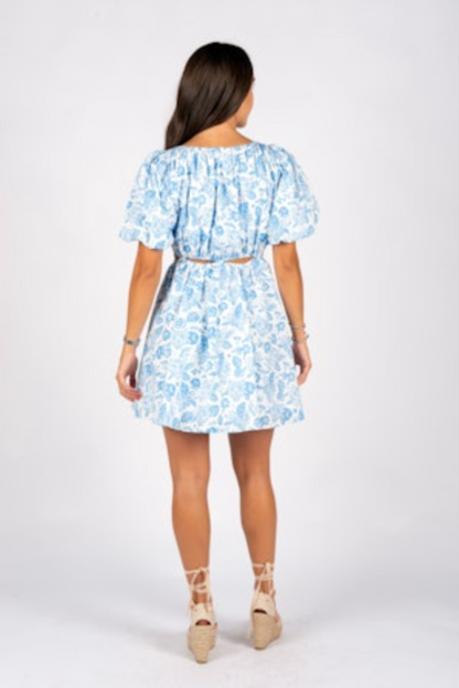 Cutout Poplin Mini Dress