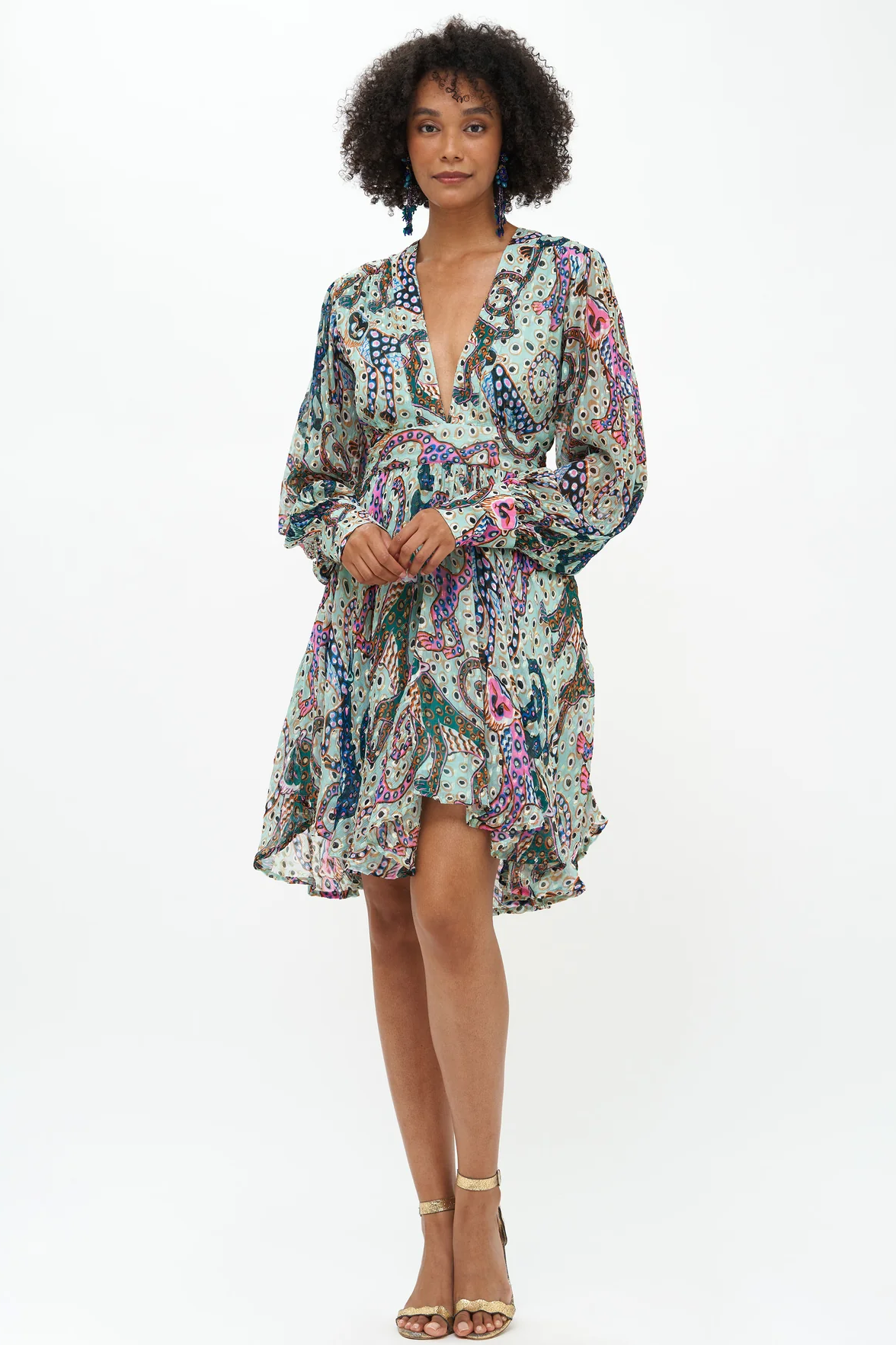 V-neck mini dress