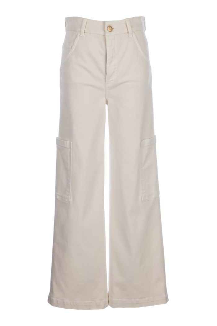 Jodi Wide Leg Carpenter Jean- Ecru
