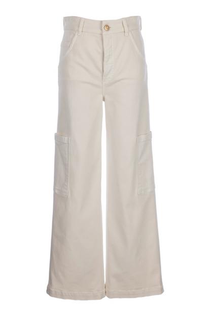Jodi Wide Leg Carpenter Jean- Ecru