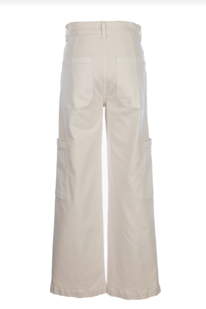 Jodi Wide Leg Carpenter Jean- Ecru