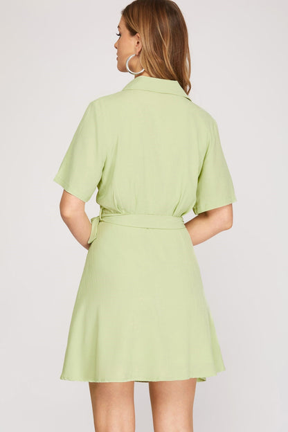 Woven In Sage Dress