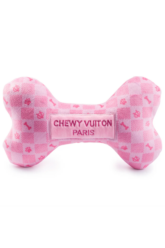 Pink Checker Chewy Vuiton Bone - Small