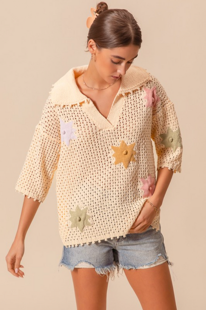 Flower Knit Sweater