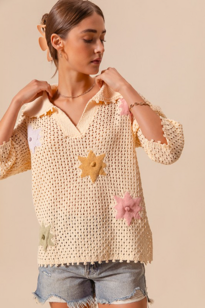 Flower Knit Sweater