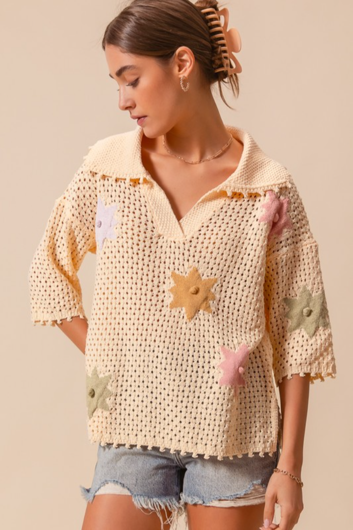 Flower Knit Sweater