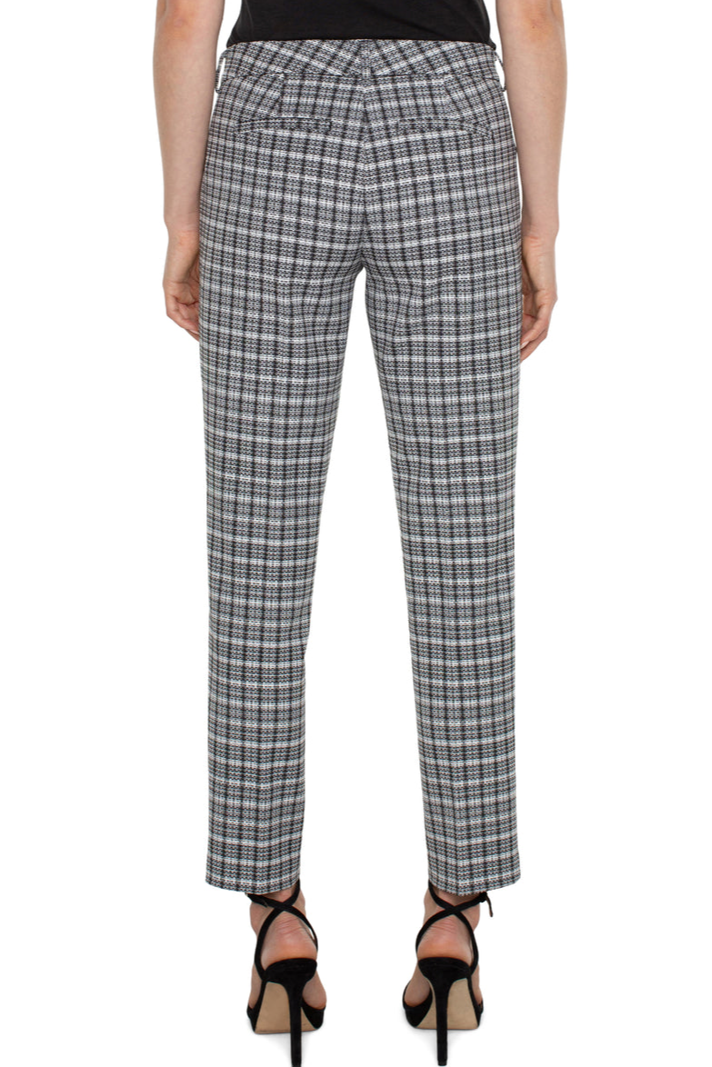 Kelsey Knit Trouser- Black and White Plaid