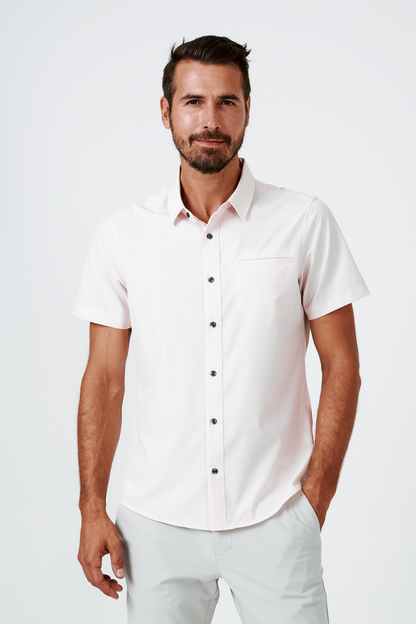 Grant Short Sleeve Shirt- Dusty Rose