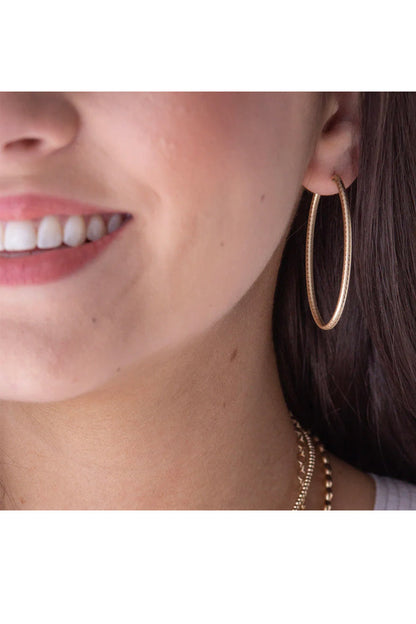 Oval Gold 2" Hoop Textured
