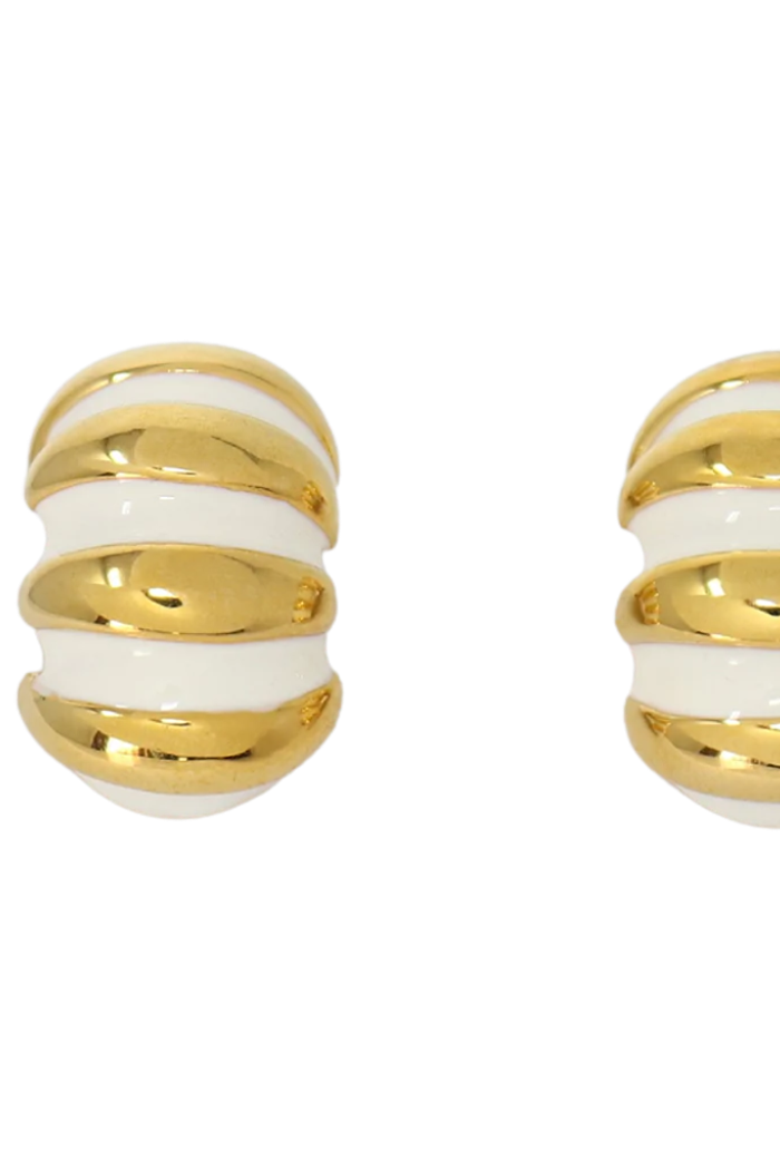 Enamel Shrimp Clip Earring