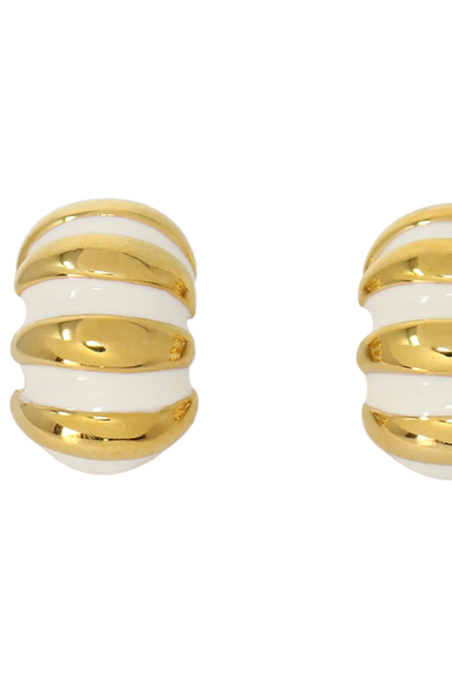 Enamel Shrimp Clip Earring