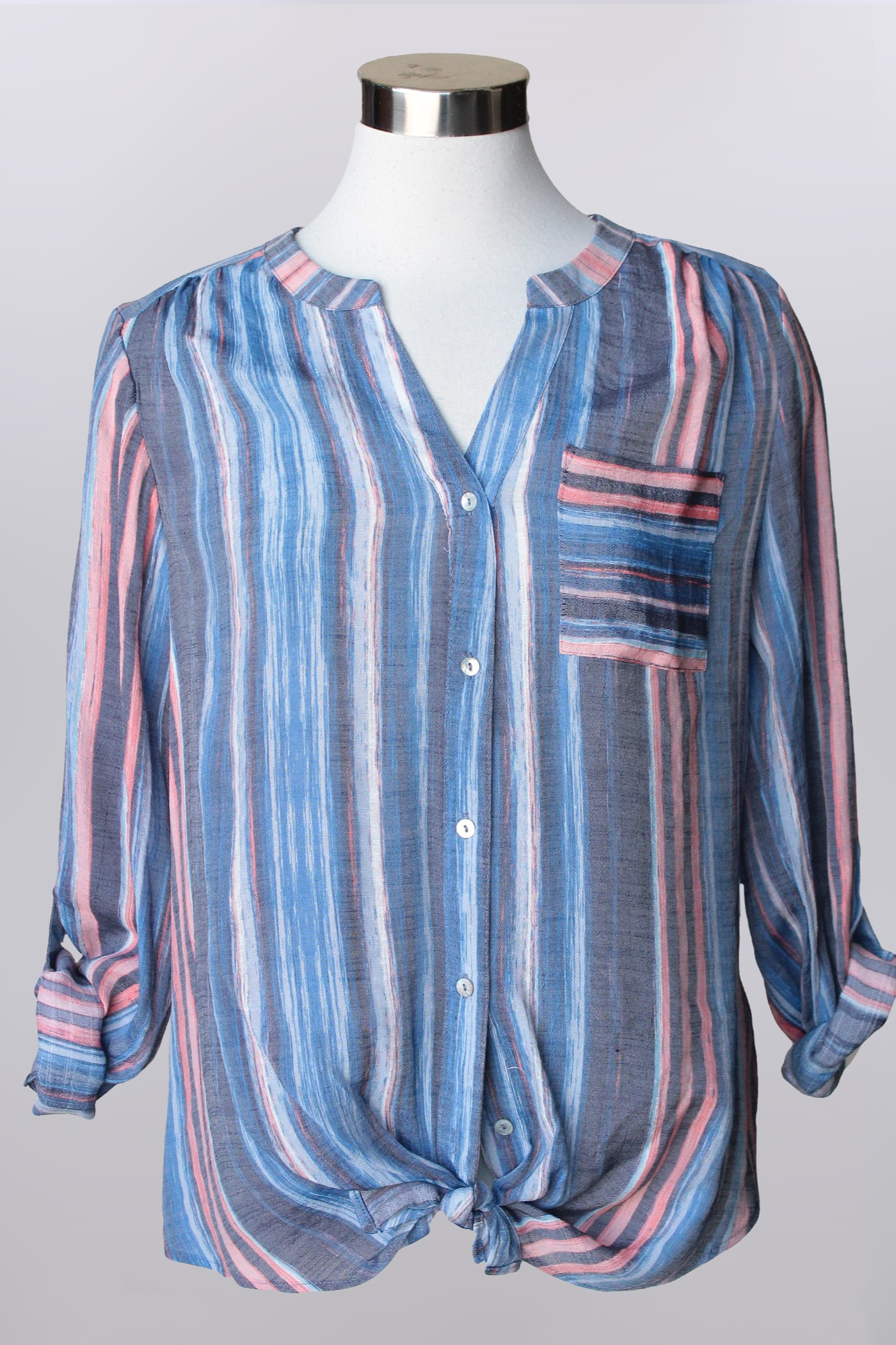 roll tab 3/4 sleeve top