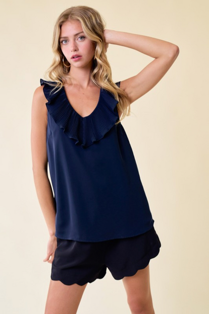 Ruffle Sleeveless Top