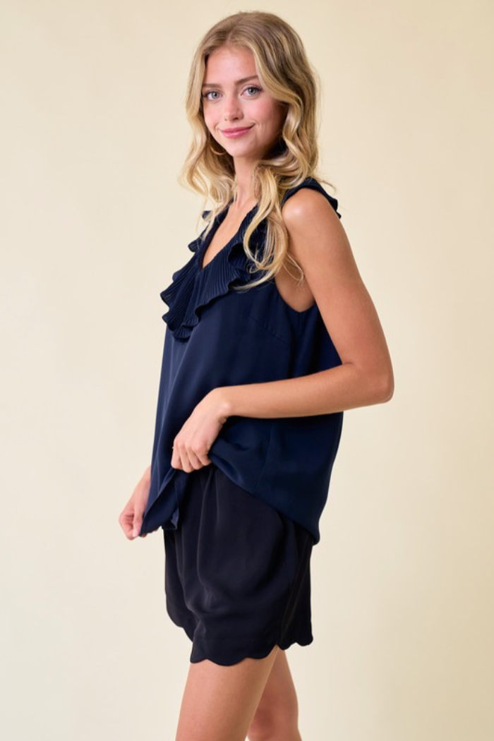 Ruffle Sleeveless Top