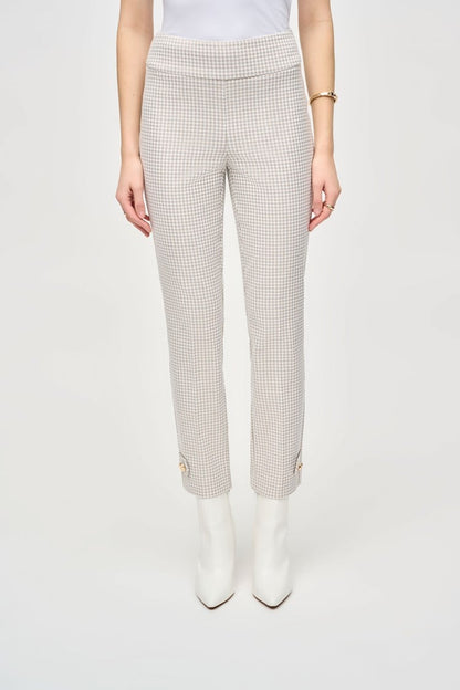 Houndstooth Jacquard Slim Fit Pants