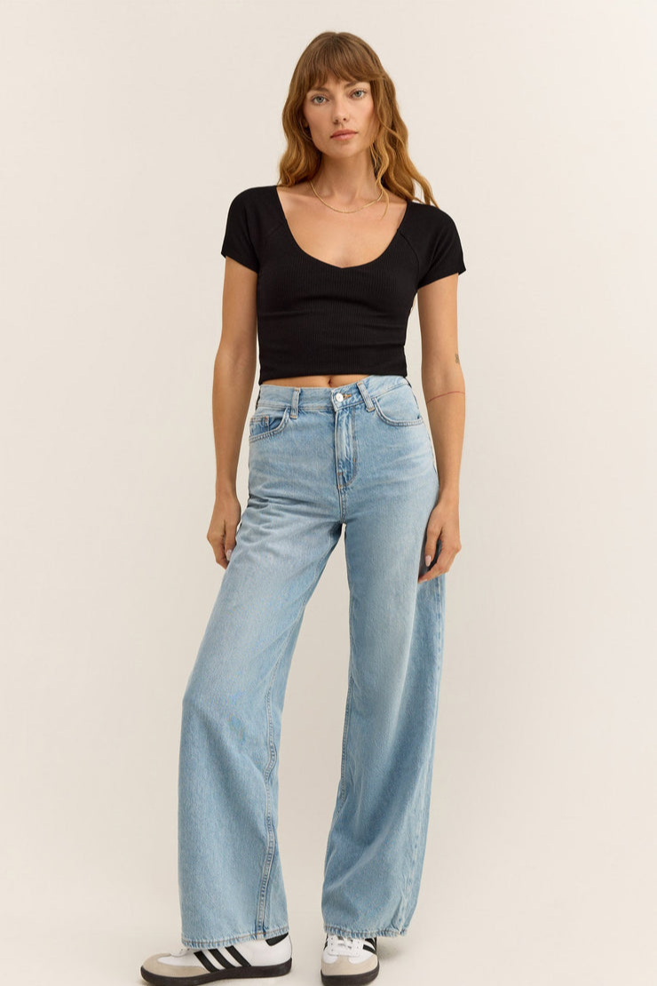 Kallen Rib Top- Black