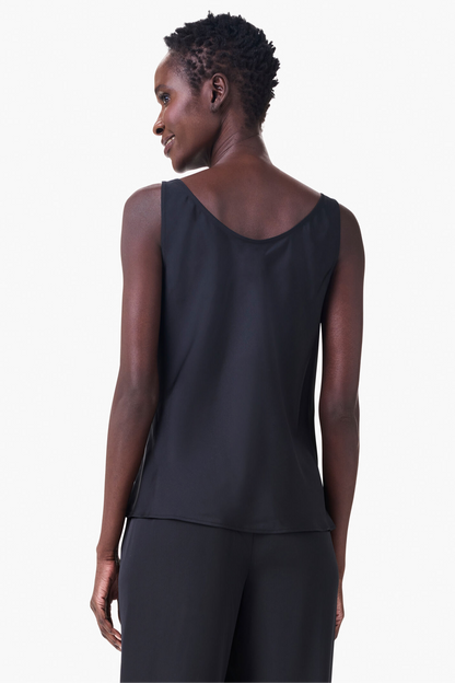Crepe Drape Tank- Black