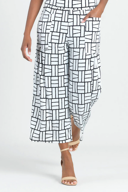 Geo Print Soft Knit Gaucho Pant