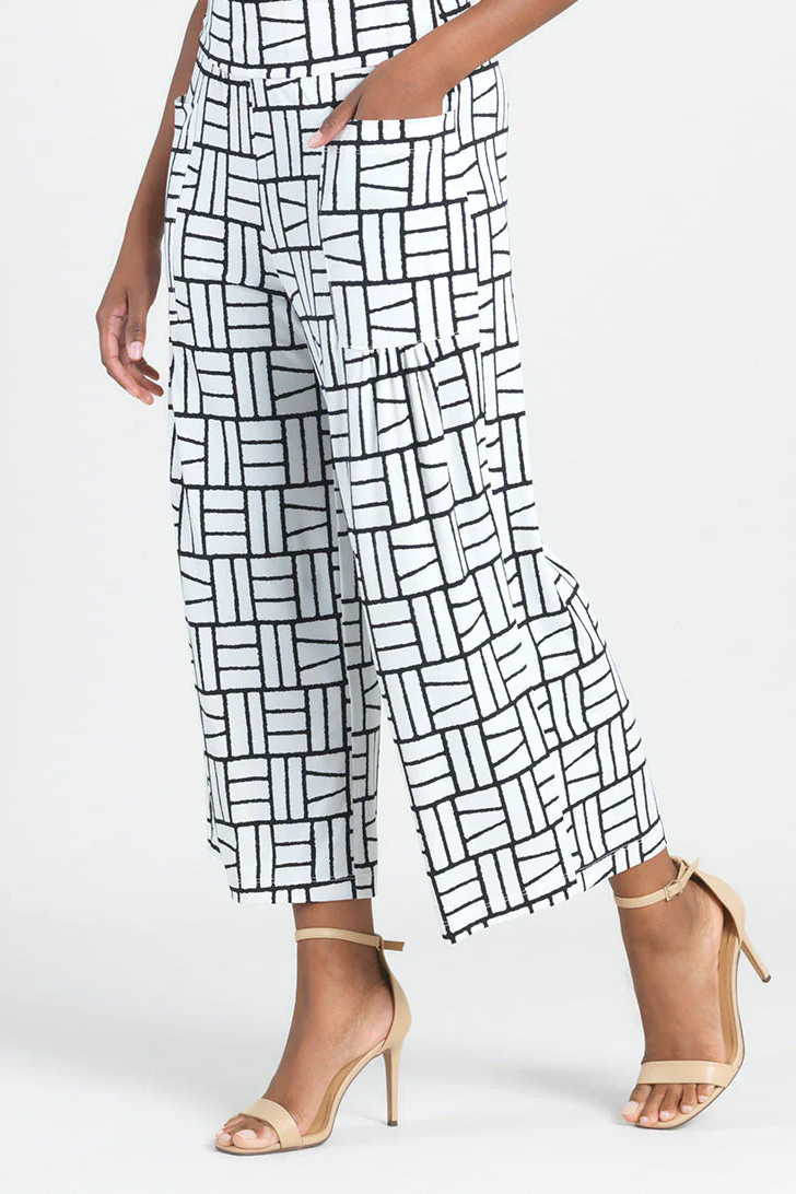 Geo Print Soft Knit Gaucho Pant