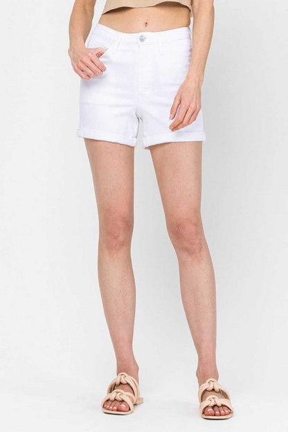 High Rise Cuffed Shorts