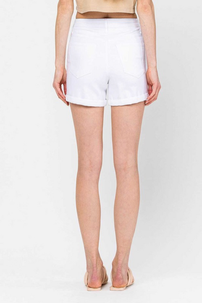 High Rise Cuffed Shorts