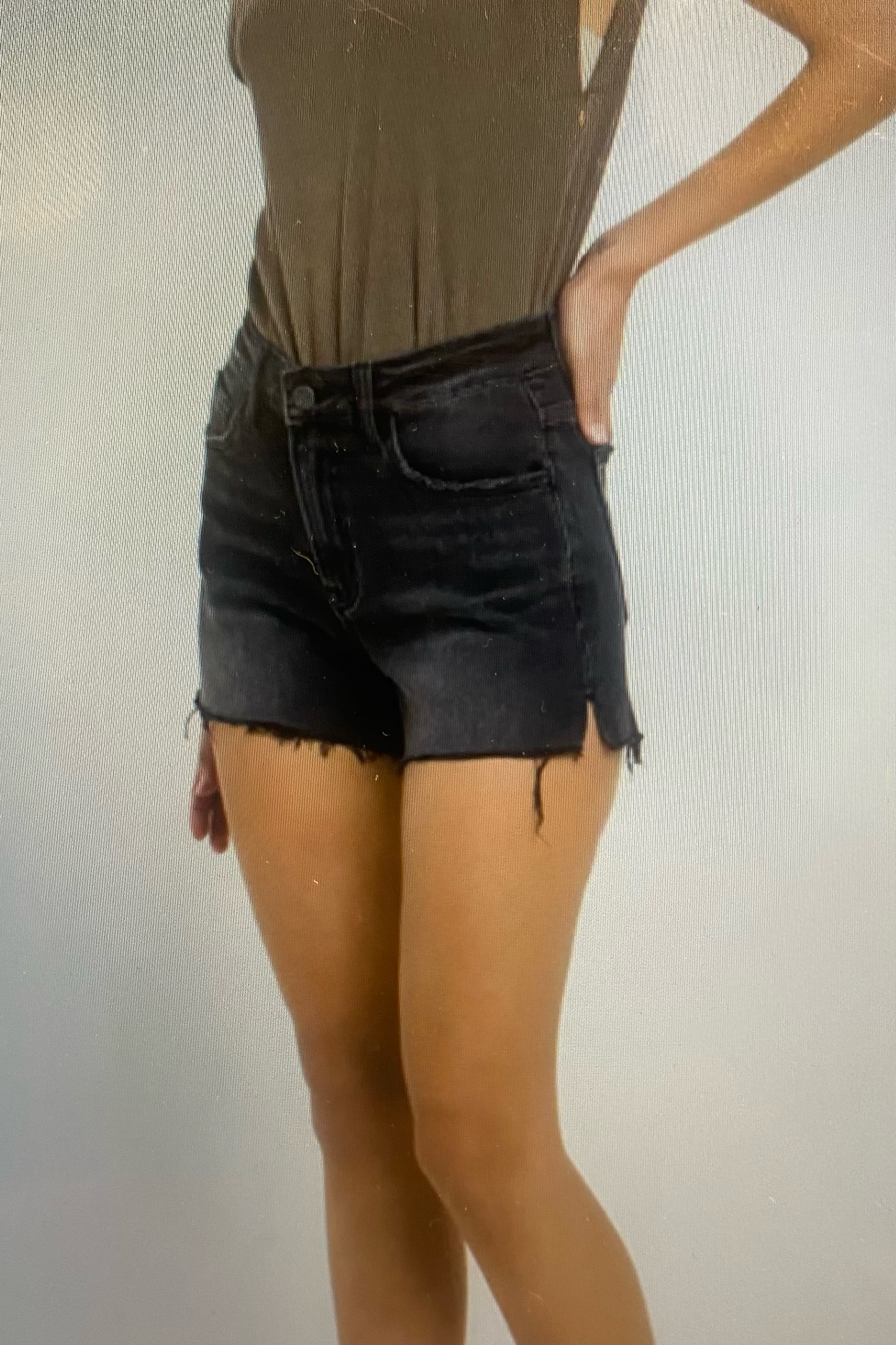 High Rise Side Slit Shorts