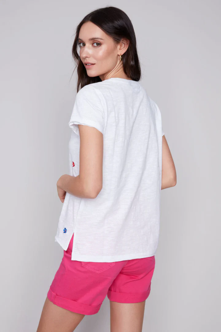 Floral Embroidered Tee