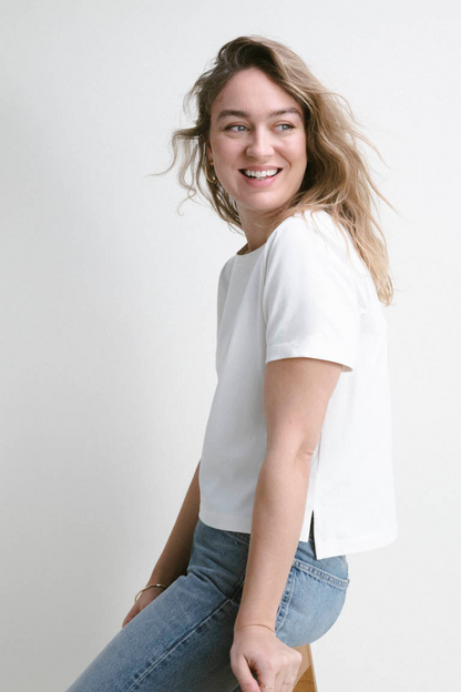 Lively Shoulder Top - White