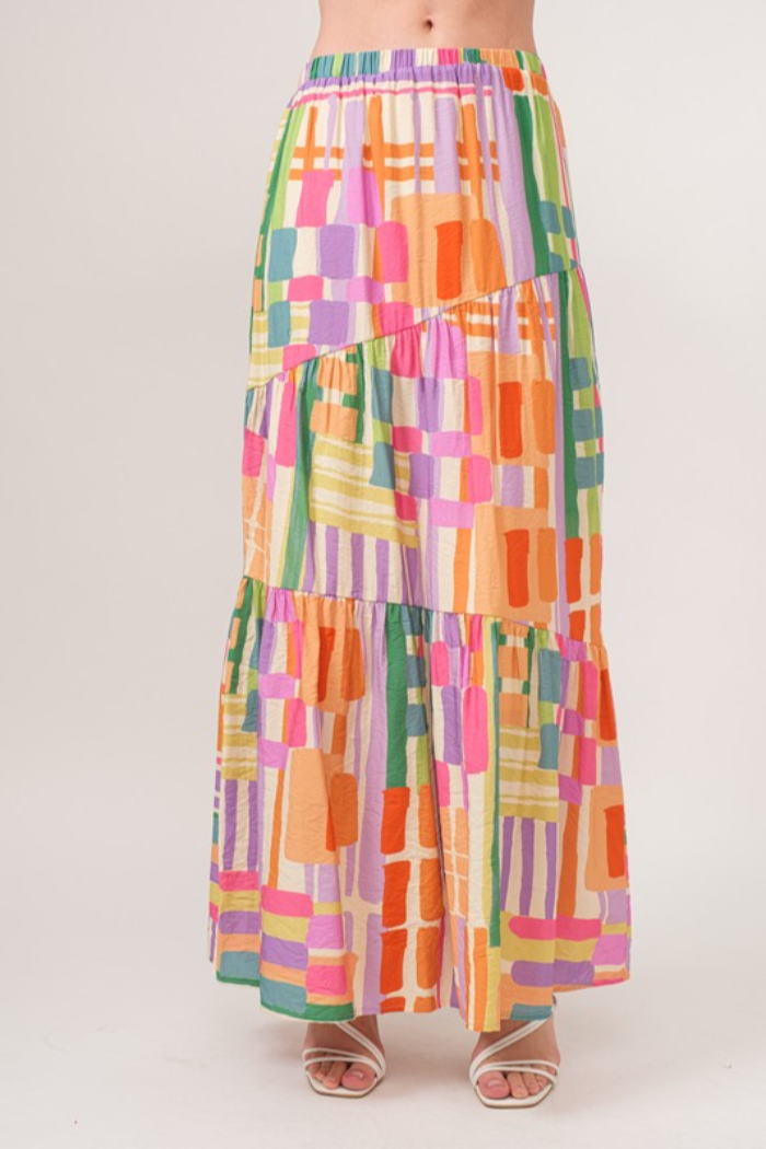 Geo Tiered Skirt