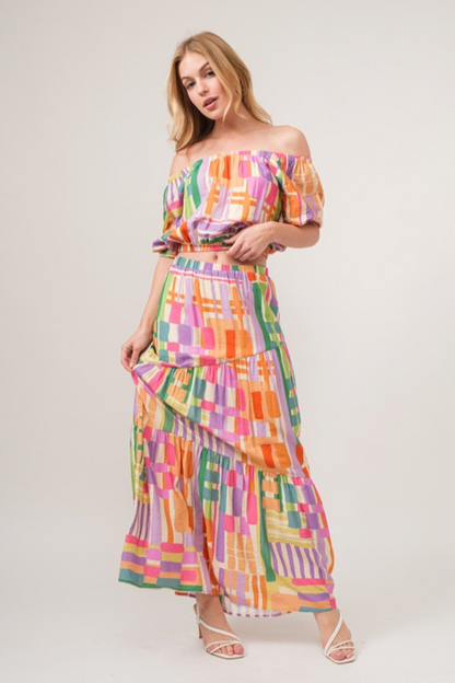 Geo Tiered Skirt