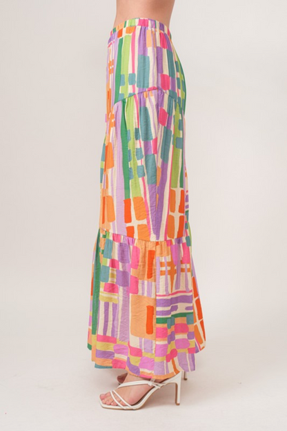 Geo Tiered Skirt