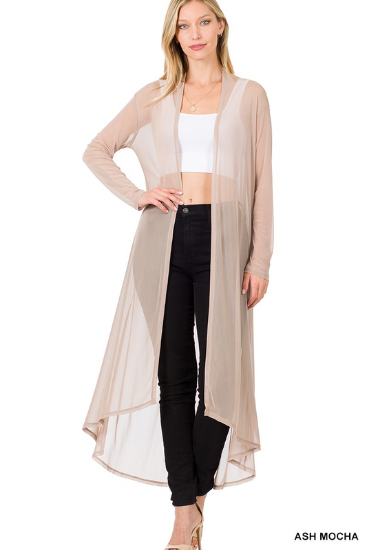 Mesh Open Front Cardigan