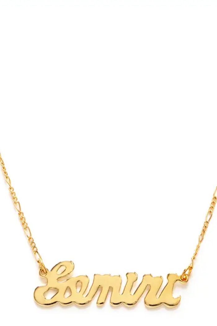 Zodiac Script Necklace