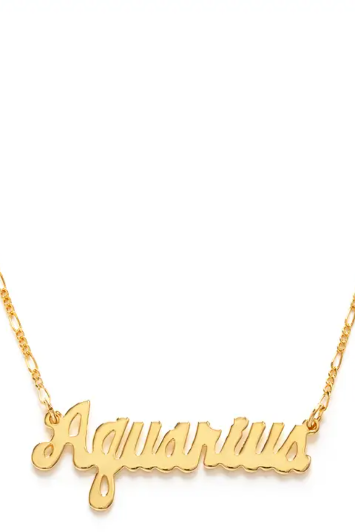 Zodiac Script Necklace