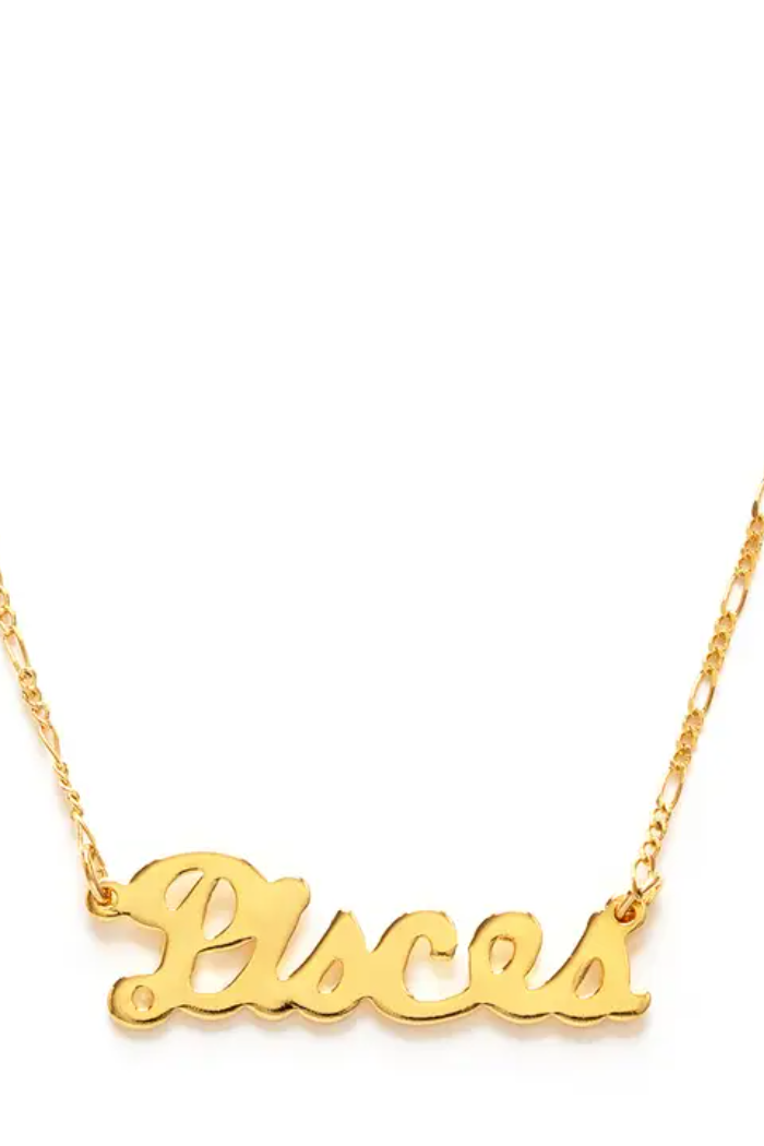 Zodiac Script Necklace