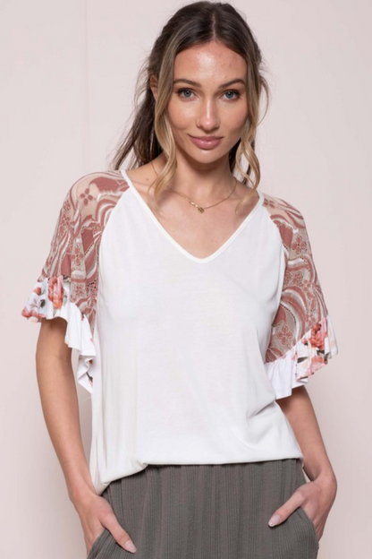 Ruffle Sleeve Top