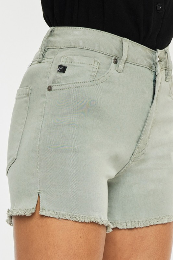 High Rise Olive Green Shorts