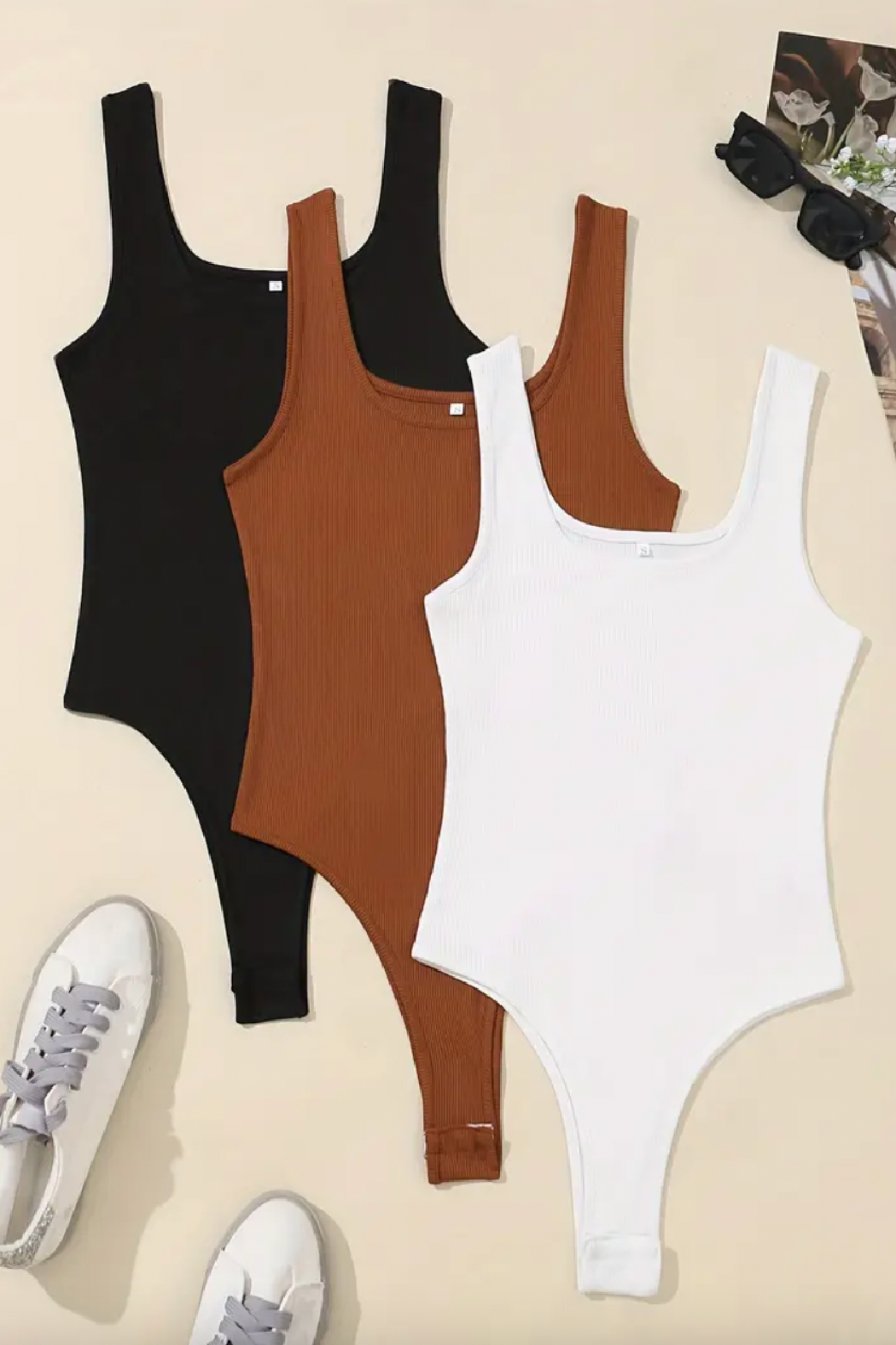 Square Neck Robbed Bodysuit