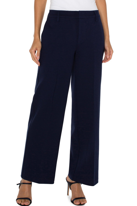 Petite Kelsey Wide Leg Trouser - Cadet Blue