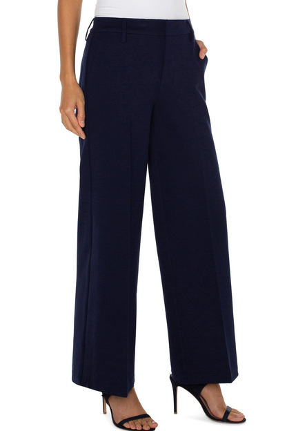 Petite Kelsey Wide Leg Trouser - Cadet Blue