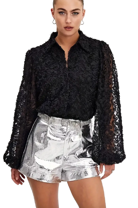 Crinkle Vegan Leather Short